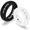 INBLUE Personalized Matching Silicone Rings for Couples His and Hers Wedding Ring Sets Custom Engraved Text/Symbol Wedding Band Promise Rings Gift for Husband Wife