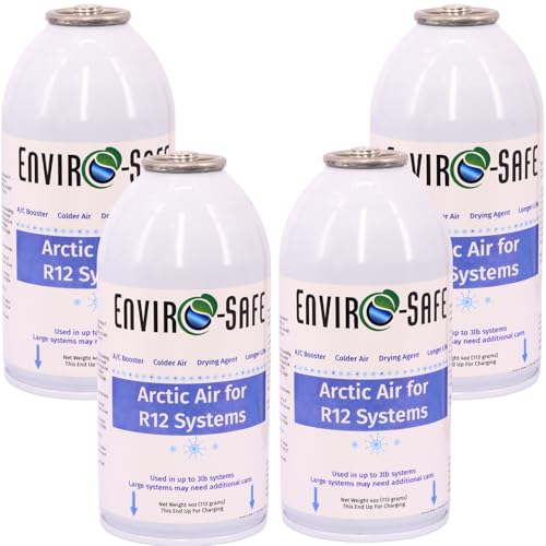 ENVIRO-SAFE Arctic Air for R12 Systems Piercing Style Top A/C Support + Moisture Remover 4 Cans (Cans Only)