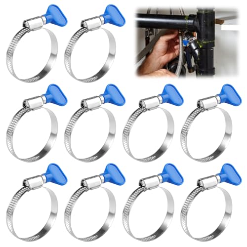 10 Stück Schlauchschellen 32-50mm, Universal CV Achsmanschetten Schellen, Rohrschellen mit Griffe, Verstellbare Klemmschelle Achsmanschette für Wasserrohr Gas Poolschlauch Auto