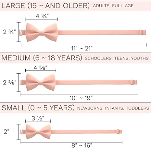 Image of Bow Tie House Mens Bowties Pre-tied Shape Clip on Bowtie Solid Men Formal Wear for kids, baby boys, toddler any age bow ties