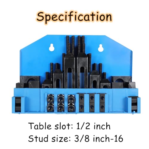 Image of GXYWADY 1 /2 Inch T-Slot Clamping Kit 3 /8 Inch-16 Bolt 58 Pieces