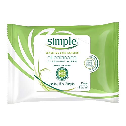 Simple Kind to Skin Oil Balancing Facial Wipes, white, 100 Count(Pack of 4)