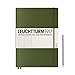 Leuchtturm1917 Master Slim Hardcover Dotted Notebook- 121 Numbered Pages, Army