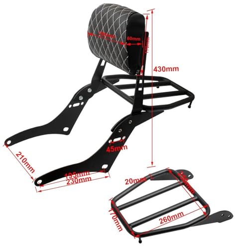 Support de boîte supérieure avec dossier pour CMX500 moto - 3