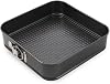 Square Springform Cake Pan with Quick-Release Latch, Non-stick Surface, 23 cm, Black