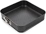 Square Springform Cake Pan with Quick-Release Latch, Non-stick Surface, 23 cm, Black
