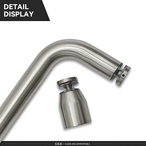 Ckb Bathtub Sliding Doors, Semi-Frameless Bypass Tub Doors, 56-60 Inch W X 56 Inch Height, 1/4 Inch Tempered Safety Glass, Brushed Nickel, Berlin #TOP5