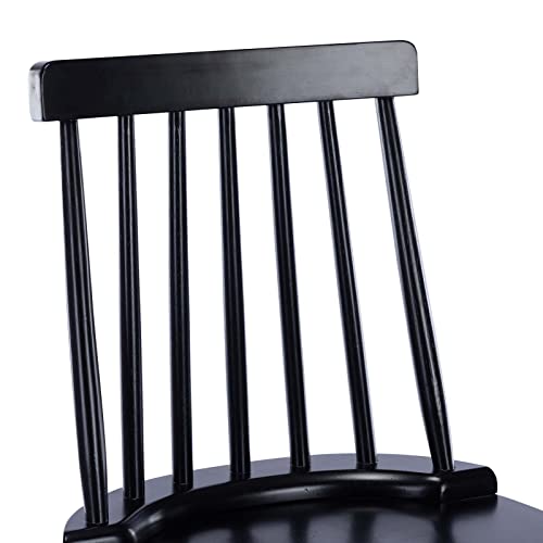 Duhome Wood Bar Stools Set Of 2, Farmhouse Counter Stools 24’’ Barstool With Spindle Back Counter Height Stool Chairs For Kitchen Islands, Black #TOP4