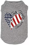 SUEOSU American Flag Popsicle 4th of July Funny Graphic Puppy Clothes Memorial Day, Independence Day, Holiday Dog Clothes for Small Dogs Boy Girl, Pet Cat Outfit (Medium, Heart-Flag)