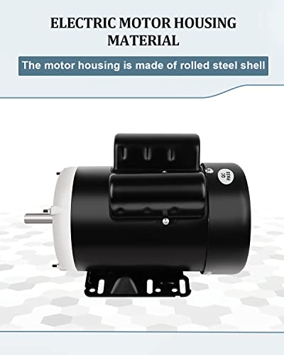 Electric Motor 3Hp Farm Duty Single Phase Motor 3450Rpm 208-230V 56 Frame 5/8"Shaft Diameter 60Hz Cw/Ccw Tefc 2 Pole #TOP5