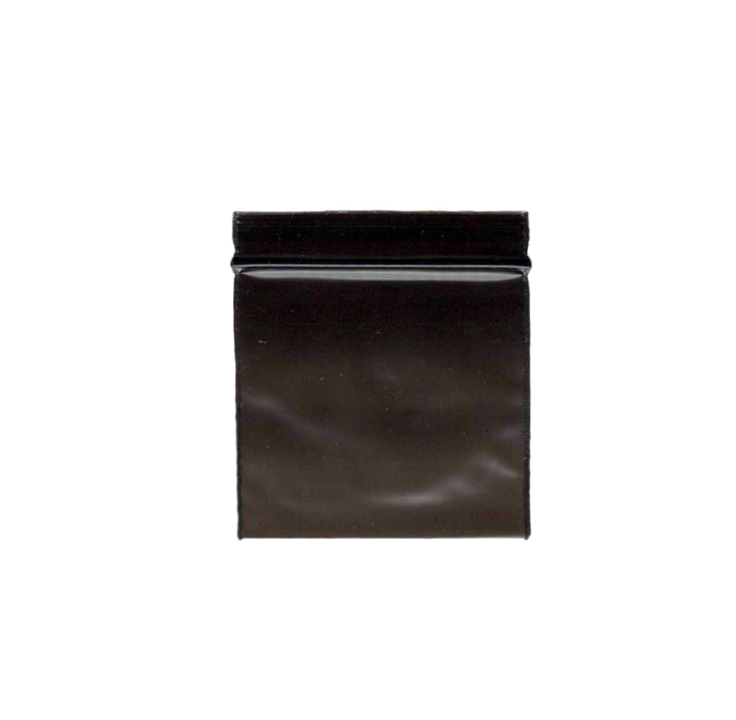 Fenny's Creations 500Pcs_black 25Mm X 25Mm Resealable Plastic Storage Bags, Black, Zipper Closure, 500 Pcs