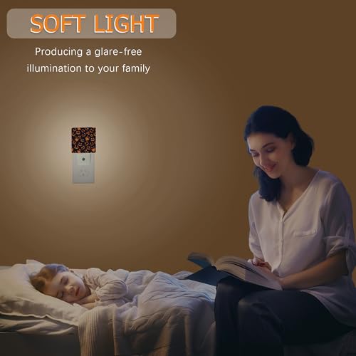 Image of YASHILAIYA Halloween Night Light,Horror Pumpkin Night Lights Plug into Wall LED Dusk to Dawn Light Sensors Indoor Home Decor NightLights for Bedroom Bathroom Stairs Hallway for Girls Women