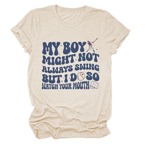 My Boy - Camiseta con diseño gráfico para mujer para el Día de la Madre, beige, XXL