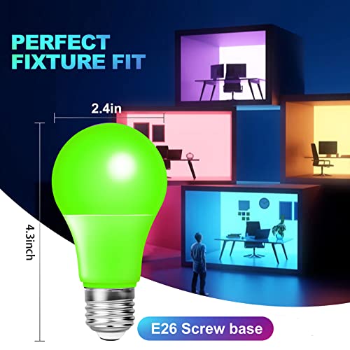 Kkhlgb A60-6C Color Light Bulb, 9W=60W E26 Base Led Colored Light Bulbs Red Green Purple Pink Blue Yellow Bulbs thumb #1
