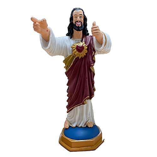 Graphitti Designs Buddy Christ Dashboard Statue, White, Red, Gold and Flesh