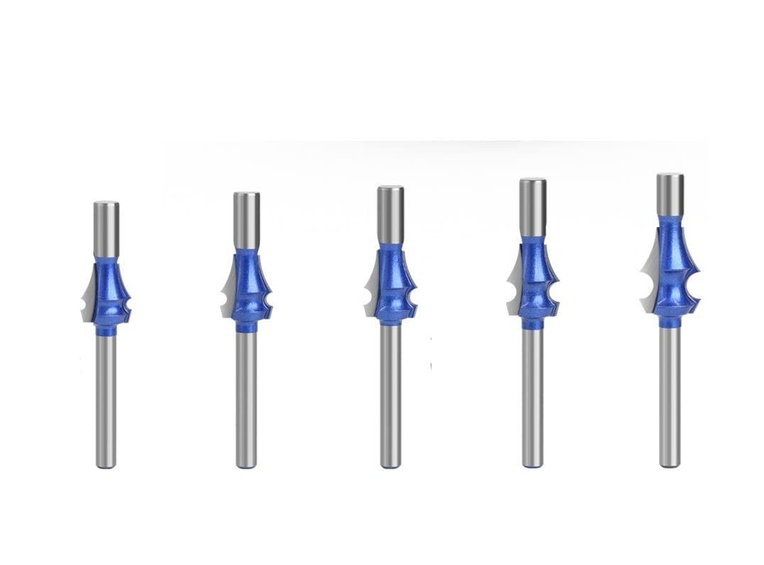 5pcs 6mm 1/4 Shank Router Bit Set for La Lavorazione Del Legno Fresa Carburo Di Tungsteno Linea Di Disegno(No bearing 6mm)