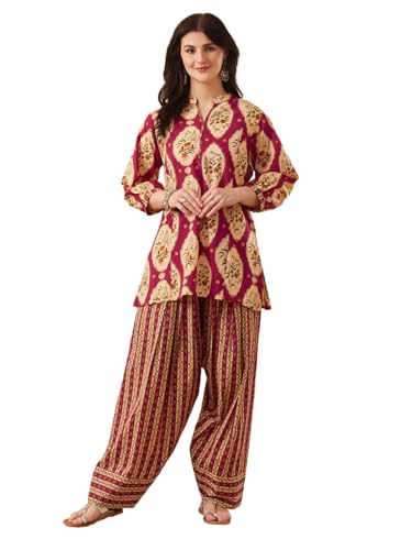 Image of MOKOSH Women's Cotton Print Kurta with Farsi Pant