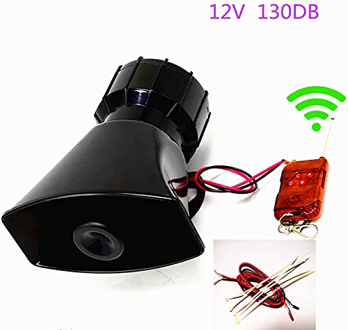 YIYDA Car Horn Remote alarm horn Siren alarm Multiple Tone 100W Loud Car Warning Alarm Police Fire Siren Horn with Brown Remote Controller Wireless speaker Electric Horn for 12V car truck boat ect
