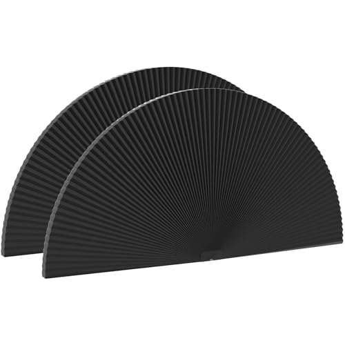 Myshade Arch Window Shades Half Circle Blackout Cellular Shades Cordless No Drill Blinds for Windows Half Moon Honeycomb Fabric No Tools Room Darkening Shades Easy Install (2PCS Black 24 W X 12 H)