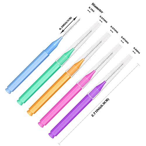Easyhonor Braces Brush For Cleaner Interdental Brush Toothpick Dental Tooth Flossing Head Oral Dental Hygiene Flosser Toothpick Cleaners Tooth Cleaning Tool (5Colors,75Pcs) #TOP1