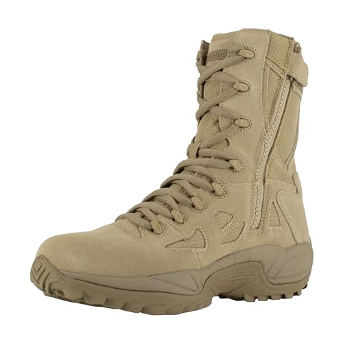 Reebok mens Rapid Response Rb Soft Toe 8" Stealth With Side Zipper Military Tactical Boot, Desert Tan, 9 Medium US