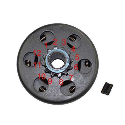 Cluparis Go Kart Clutch 12 Tooth 3/4'' Bore #35 Chain for 212 Predator Clutch 6.5HP for Honda GC GX for Go Kart/Mini Bike (with 2 Bolts)