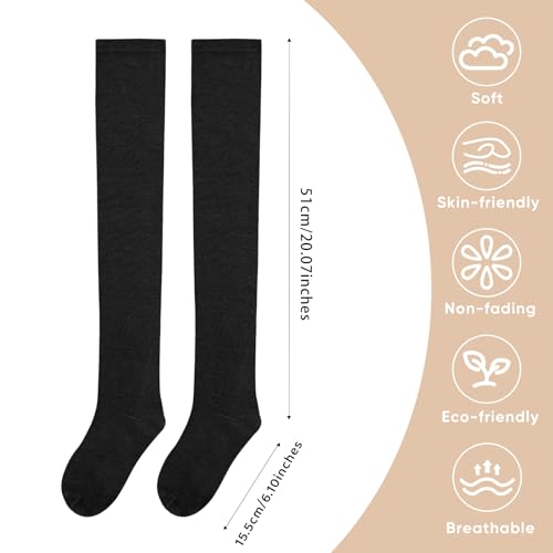 Image of Womens Thigh High Socks, Thigh Socks Stockings for Women | Soft Mild Blended, Slim Light Fabric, Elastic Cuff, Long Tube, Hug Leg Curves, Four Season Outfits, Casual Daily Footwear