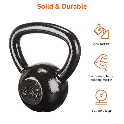 amazon basics Cast Iron Kettlebell (6 Kg), Black