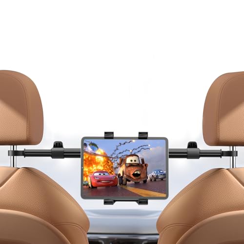 OHLPRO Car Headrest Tablet Holder - [Adjustable Arm 14.96"-27.55"] [Lockable] Car Back Seat iPad Mount