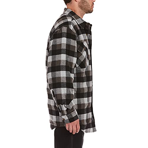 Image of Smith's Workwear Men's Sherpa Lined Cotton Flannel Shirt Jacket