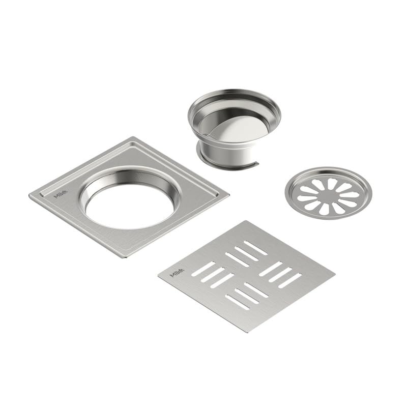 Image of Mila 6-Inch Floor Drain with Auto-Close Cockroach Trap Bowl | Prevents Pests & Odour Backflow | SS304 Stainless Steel | Rust Resistant | Bathroom & Kitchen | 1.5 Yr Warranty