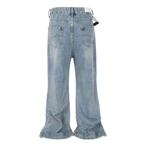 Streetwear Wide Leg Jeans Men Vintage Solid Color Denim Pants Male2