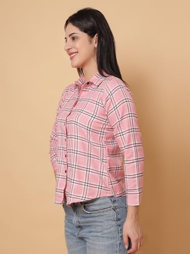 Image of Checked Spread Collar Casual Shirt for Women