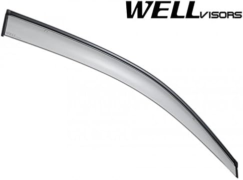 Miniatura 4 de WellVisors Repuesto para Mercedes Benz W166 ML350 y ML550 y GLE350 y GLE350 y GLE400 con clip en cromo, color ahumado, protector de lluvia lateral,