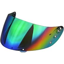 Motorcycle Helmet Visor for ICON Airflite IC04 IC-04, Visors Shield Replacement Motorcycle Helmet Face Shield UV Protection Anti-Scratch,Normal-B Revo Rainbow Green