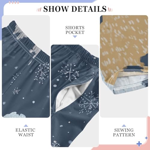 Poodle Snowflakes Boys Long Pants Soft Trousers Elastic Waist Kids Lounge Bottoms with Pockets S-XL4