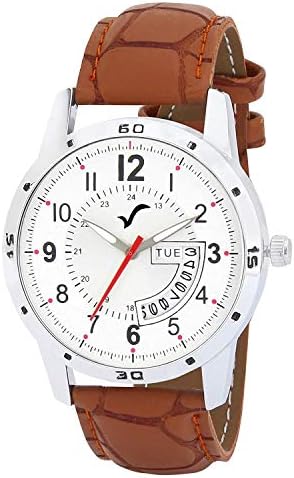 WRIGHTRACK Analogue Men's Watch (White Dial Brown Colored Strap)