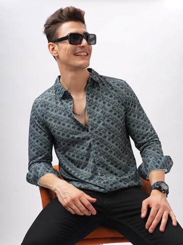 Image of BULLMER Trendy Regular Fit Striped Causal Full Sleeve Shirt for Men.
