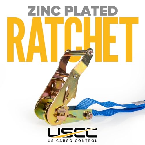 Ratchet Straps 1"x15 Ft 8-Pack – J Hook & D-Ring 1320 Lbs view 5
