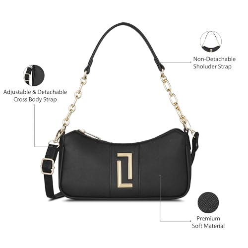 Image of Lavie Luxe Women's Monica Small Colourblock Hobo Handbag for Women | Hobo Handbag for Women For Work | Ladies purse | Stylish Shoulder Bag | Ladies Gift