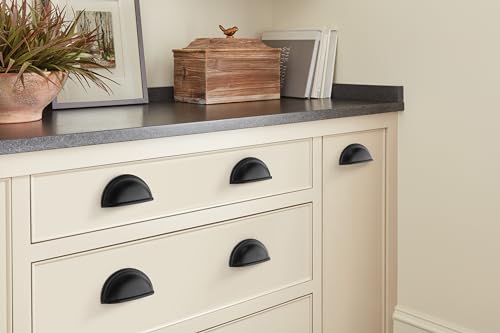 Amerock Cup Pulls 3 inch (76mm) Center-to-Center Matte Black Cabinet Cup Pull - 25 Pack by Amerock - Used condition - Image 2