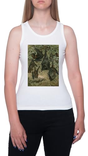 GUNMANTOR Colonia De Murciélagos Camiseta Weißes T-Shirt Damen...