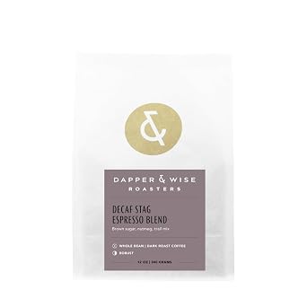 Decaf Stag Espresso Blend - Roasted by Dapper & Wise - Whole Bean Coffee - 5 Pound Bag