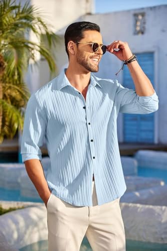 Image of ROYALSCOUT Men's Popcorn Full Sleeves Casual Shirt | Men Stylish Regular Fit | Button-Down Stylish Shirt for Party & Casual Wear