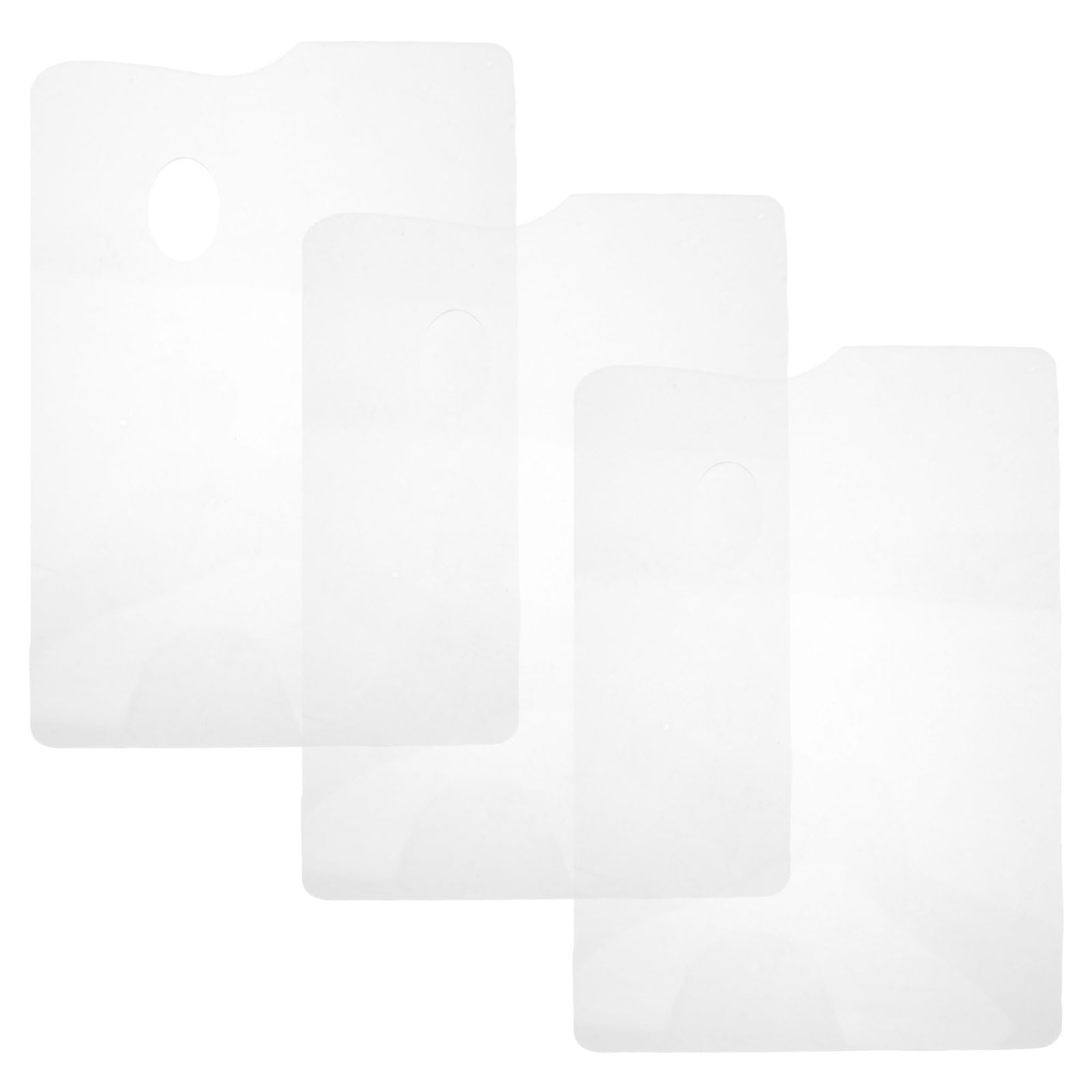 Lurrose Paleta de pintura acrílica de 3 piezas con orificio para el pulgar: 11,6 x 7,8 pulgadas - Paleta de pintura transparente - Fácil de limpiar - Bandejas de antiadherentes para artistas,