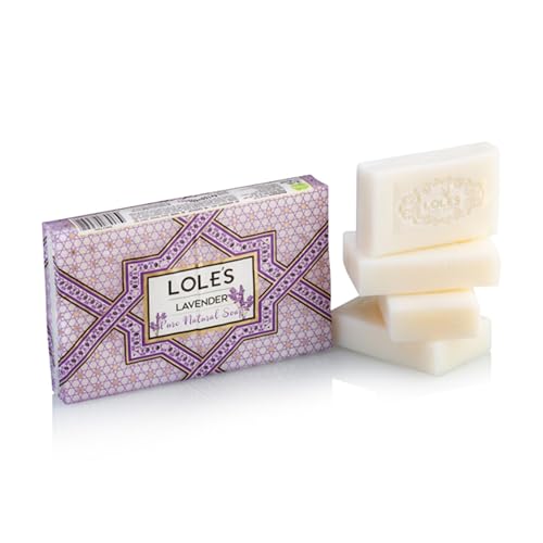 LOLE'S - Natural Bath Soap - Turkish Hammam Soap - Lavender Scent (4 bar x 150g)