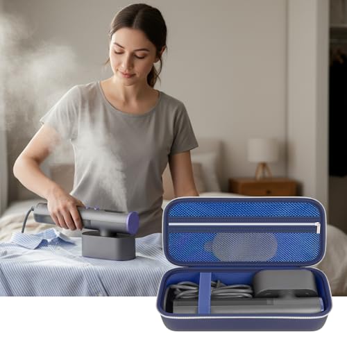 Image of Steamer Case Compatible with Jack & Rose Portable Travel Steamer for Clothes, Handheld Steamer & Iron Carrying Storage Bag Organizer with Mesh Pocket for Accessories-Box Only (Royal Blue)