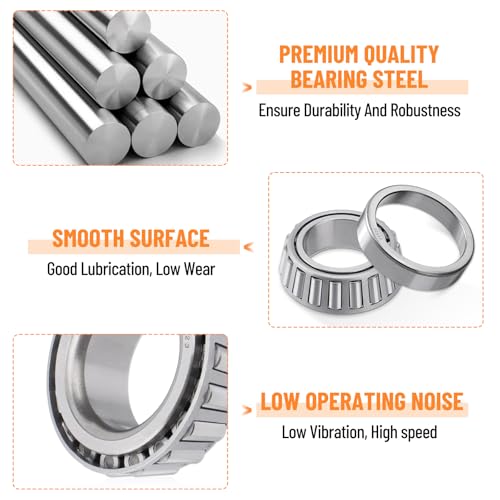 Image of 4 Sets 25580 15123 Boat Trailer Axles Bearing Kits, Grease Seals, Spindle Nuts, 2.72 inch Dust Caps and Rubber Plugs, Cotter Pins, Washers for 5200-6000 lb.Tandem Axles #D42 Spindle | with Grease Seals, Spindle Nuts, 2.72 inch Dust Caps and Rubber Plugs, Cotter Pins for 5200-6000 lb.Tandem Axles #D42 Spindle