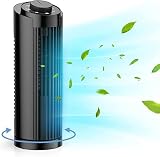Hinbby Desk Tower Fans with 3 Speeds & Oscillation, 13inch Cooling Bladeless Tower Fan for Bedroom Home Office Desktop