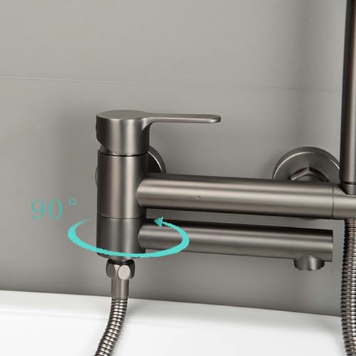 Mitigeur mural pour baignoire blanc avec accessoire de douche complet - 4